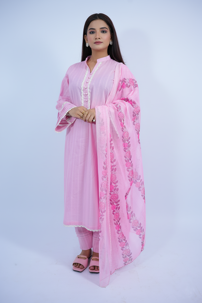 Gul bahar Stitched Lawn 3 Pcs Suit