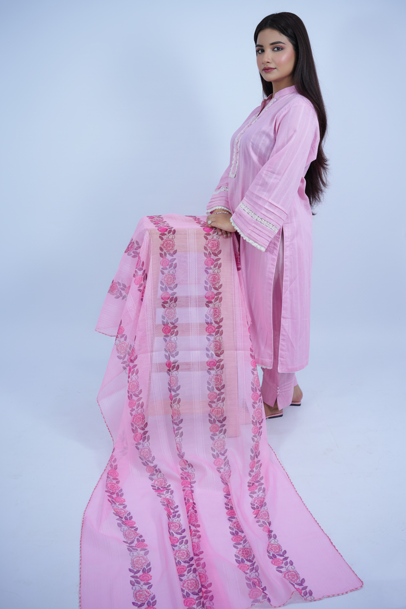 Gul bahar Stitched Lawn 3 Pcs Suit